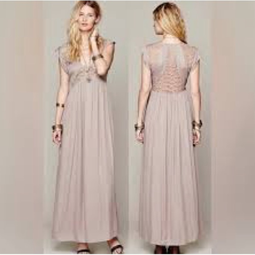 Free people maxi lace dress sz xs